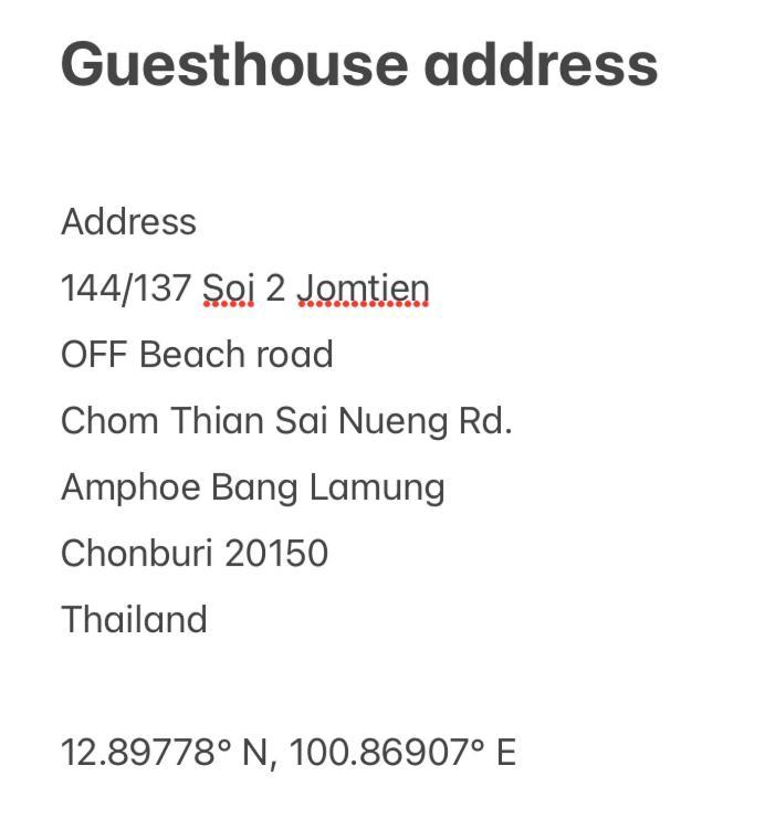 Pluemchai Guesthouse Jomtien Beach Exterior photo